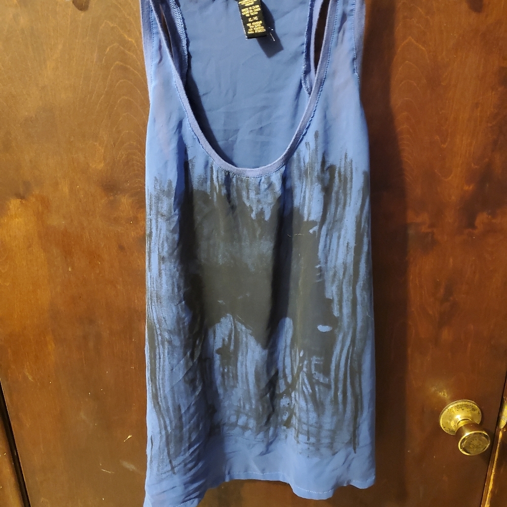 Urbanvibe sheer blue and black tank